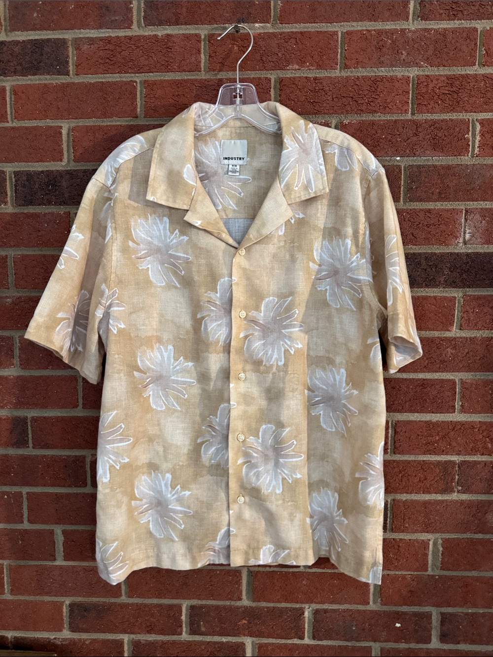 Industry Beige Floral Short Sleeve Shirt